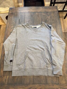 Imperial Motion Men's Light Gray Crewneck Sweatshirt with Front Pocket